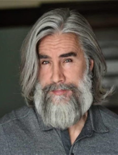  herre grå parykk kort grå parykk side del syntetisk hår erstatning parykk for daglig fest kostyme halloween