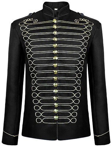  Retro Vintage Rokoko Mittelalterlich Mantel Militäruniform Zirkusjacke Prinz Aristokrat Herren Maskerade Party Karneval von Venedig Erwachsene Mantel