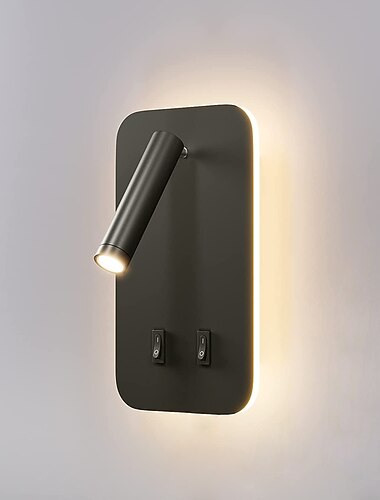  9W moderne LED-Wandleuchte Innenwandleuchte LED-Lesestrahler mit Schalter 350 schwenkbar 2 in 1 5W Wandstrahler LED-Wandleuchte für Schlafzimmer Nacht Wohnzimmer Arbeitszimmer