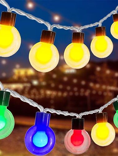  Luzes de Cordão com Bola de Desejo 10M 60LED 16-Cores Lâmpada LED Mudança de Cor com Controle Remoto Temporizador Dimerizável Decoração Mágica para Festa de Fim de Ano Quintal