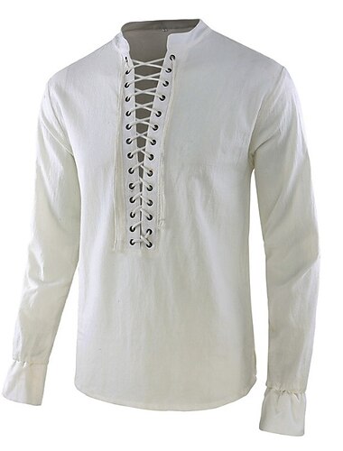  Retro Vintage Punk & Gothic Mittelalterlich Bluse / Hemd Maskerade Smoking Ren Faire Vampir Ritter Wikinger Herren Seeräuber Fantasie Steampunk Halloween Karneval Maskerade Party Halloween Erwachsene
