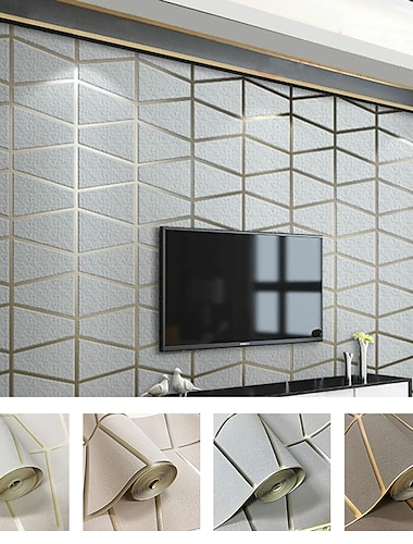  geometrické tapety 3D nástěnné malby netkané textilie imitace jelenice sametové lepidlo na tapety potřebné pro ložnici obývací pokoj TV pozadí domácí dekorace 53x950/20.87''x374''