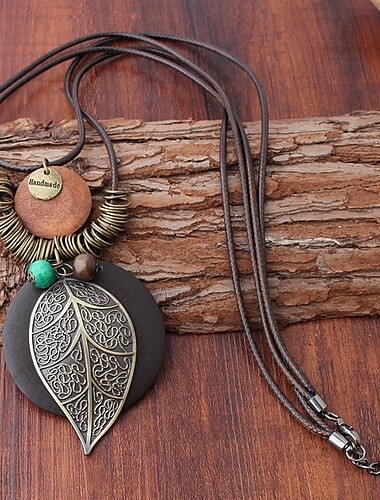  Mujer Collares Vintage Exterior Hoja Collares