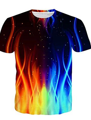  Jungen 3D Farbverlauf T-Shirt Kurzarm 3D-Druck Sommer Frühling Aktiv Sport Mode Kinder 3-12 Jahre Outdoor Täglich Normale Passform