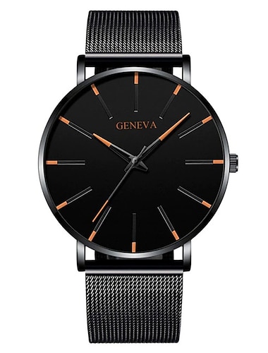  Geneva Quartz Horloge voor Mannen Minimalistisch Ultra Dun RVS Horloge Stijlvol Mannenhorloge Zakelijk Casual Quartz Horloge