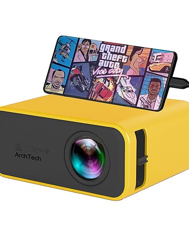 archtech yt500 led mini projektor 320x240 pixel unterstützt 1080p usb audio portable home media vid heimkino video beamer vs yg300