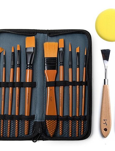  Grenzpinsel Spezialformschaber 13-teiliges Set Schwamm Pigment Toning Malwerkzeug Aufbewahrungstasche Nylonpinsel