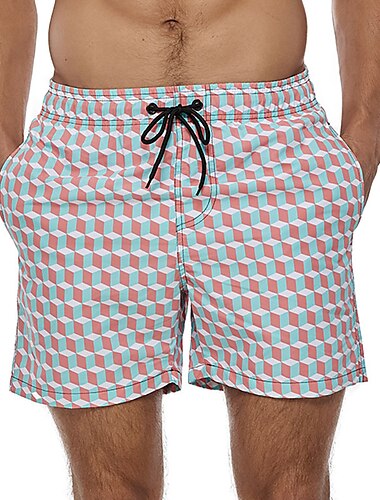  Herren Bademode Surfshorts Badehose Schwimmshorts kurz Schnelltrocknend Surfshorts Badeanzug Kordelzug Mesh-Futter Mit Taschen Schwimmen Surfen Strand Wassersport Blumen camuflaje Sommer Frühling