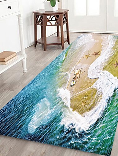  Strand Seesterne Strandkollektion Muster Flanellstoff Druck Hauseingang Matratze Badezimmermatratze Matratze