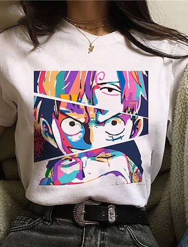  One Piece Monkey D.Luffy Roronoa Zoro Manches Ajustées Anime Dessin Animé Animé Harajuku Art graphique Kawaii Pour Couple Homme Femme Adulte Rentrée scolaire Estampage à chaud