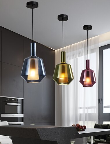  17cm pingente lanterna design formas geométricas pingente luz vidro estilo formal estilo moderno novidade natureza inspirado estilo nórdico 220-240v