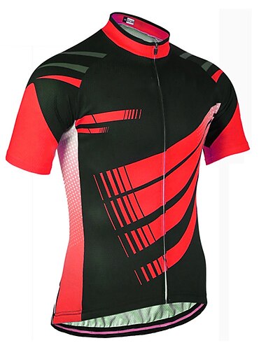  Hombre Maillot de Ciclismo Geométrico Geometría Manga Corta Bicicleta Maillot Camiseta con 3 bolsillos traseros MTB Bicicleta Montaña Ciclismo Carretera Secado rápido Bandas Reflectantes Bolsillo