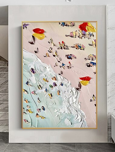  mintura håndlaget strandlandskap oljemaleri på lerret veggkunstdekorasjon moderne abstrakt bilde for hjemmeinnredning rullet rammeløst ustrukket maleri