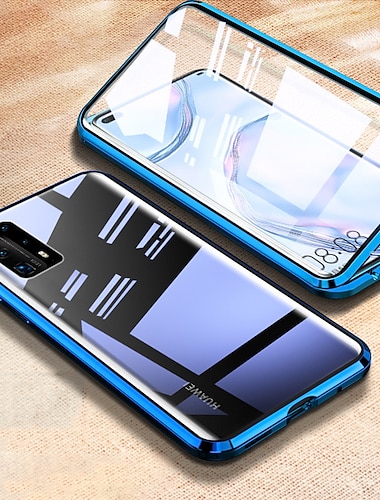  dubbelzijdig glas magnetische case voor huawei p50 pro p40 p30 lite pro nova 8 pro clear 360 bescherming mobiele telefoon case metalen magneet adsorptie beschermhoes voor huawei mate 40 30 20 pro