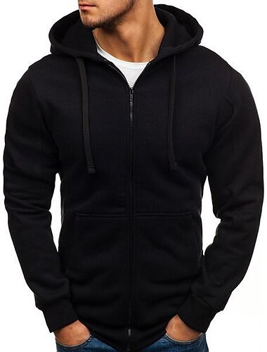  Herren Hoodie Jacke Full Zip Kapuzenpullover Feste Farbe Sport Freizeit Shirt Langarm Atmungsaktiv Weich Komfortabel Für den täglichen Einsatz Outdoor Casual Athlässigkeit Täglich Sportkleidung