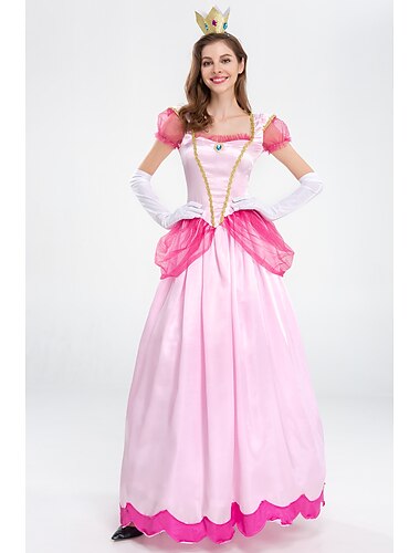  Conte de Fée Princesse Peach Costume de Cosplay Robe de vacances Femme Cosplay de Film Doux Rose Mascarade Robe