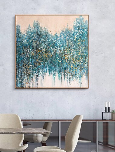  handgemaakte olieverf canvas kunst aan de muur decoratie moderne abstracte groene bos voor home decor gerold frameloze niet-uitgerekt schilderij