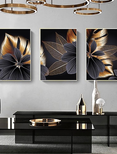  botanische Drucke Poster/Bild Blattgold moderne Wandkunst Wandbehang Geschenk Heimdekoration gerollte Leinwand kein Rahmen ungerahmt ungedehnt mehrere Größen