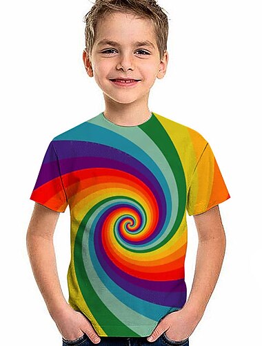  Da ragazzo 3D Pop art 3D maglietta T-shirt Manica corta Stampa 3D Attivo Bambino