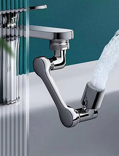  Estensore per rubinetto a 2 modalità da 1080 gradi, braccio meccanico universale per rubinetto aeratore splash rubinetto per cucina filtro ugello gorgogliatore bagno cucina bagno rubinetto aeratore