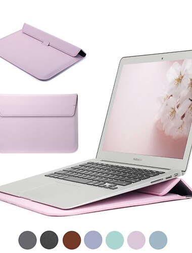  Sacoche ordinateur portable 12 " 13" 14" pouce Compatible avec Macbook Air Pro, HP, Dell, Lenovo, Asus, Acer, Chromebook Notebook Waterproof Anti-Chocs Cuir Couleur unie pour Bureau