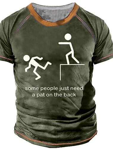  Camiseta gráfica divertida para hombres "Una palmadita en la espalda" camiseta meme de figura de palitos de humor oscuro manga corta