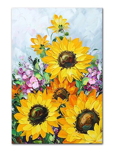  Mintura hecho a mano girasoles pinturas al óleo sobre lienzo arte de la pared decoración imagen abstracta moderna para la decoración del hogar enrollado sin marco pintura sin estirar