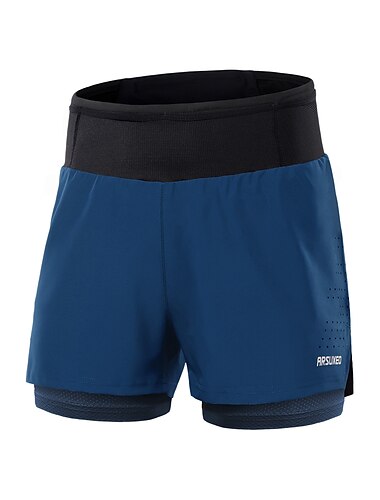  Arsuxeo Herren Laufshorts Fitnessshorts Yogashorts Tasche 2 in 1 Sportlich Seite aushöhlen Unterteile Outdoor Sport & Outdoor Sportlich Herbst Atmungsaktiv Schnelltrocknend Weich Reflektierende