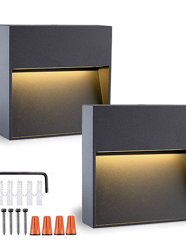  5w udendørs væglampe led vandtæt ip65 væglampe ac/d12v sikkerhedsspænding dæklampe barlampe stigelampe landskabslampe trykstøbt aluminium 3000k varm hvid valgfri ac85-265v 2stk 6stk