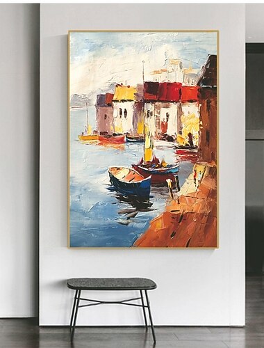  Handgefertigtes, handgemaltes Ölgemälde, Wandkunst, groß, zeitgenössische Landschaft, Heimdekoration, Dekoration, gerollte Leinwand, kein Rahmen, ungedehnt