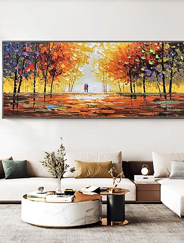  Pintura a óleo artesanal arte da parede da lona decoração abstrata colorida casal pintura abstrata pintura de paisagem para decoração de casa rolada sem moldura pintura não esticada