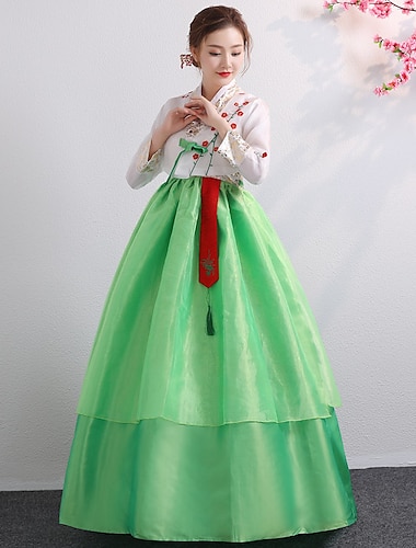  Damen Kleid Hanbok Koreanisch traditionell Maskerade Erwachsene oben Rock Party
