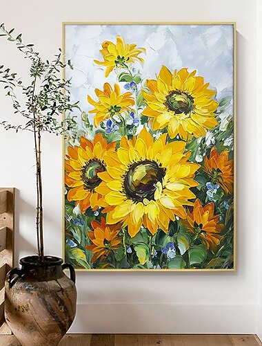  Mintura Girasoli Fatti A Mano Dipinti Ad Olio Su Tela Decorazione Della Parete Di Arte Quadri Astratti Moderni Per La Decorazione Domestica Pittura Arrotolata Senza Cornice Non Allungata