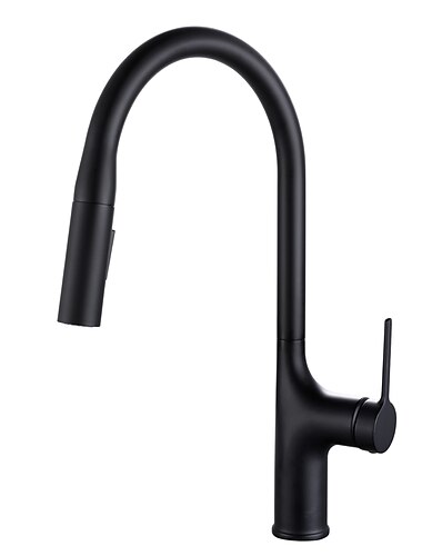  Armatur für die Küche - Einhand Ein Loch Galvanisierung / Lackierte Oberflächen Herausziehen / Herunterziehen / Standardauslauf / Hoch / High-Arc Mittellage Moderne zeitgenössische Kitchen Taps