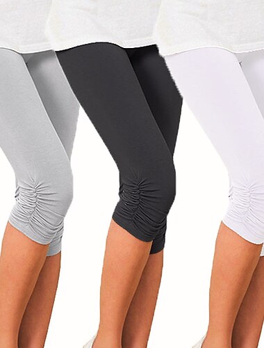  Pantalon de yoga Femmes Protection solaire Contrôle du ventre Lifting des fesses Yoga Fitness Entraînement en salle Leggings Capri Bas Taille haute Des sports Tenues de Sport Haute Élasticité Slim