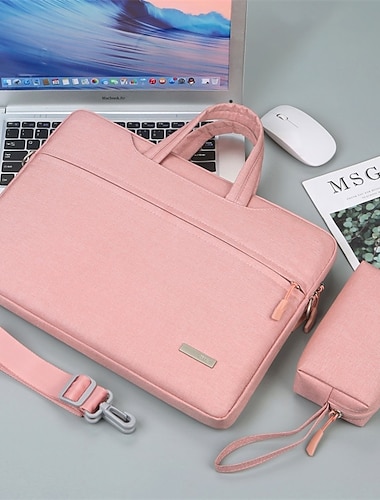  Porte-documents pour ordinateur portable 12 " 13" 14" pouce Compatible avec Macbook Air Pro, HP, Dell, Lenovo, Asus, Acer, Chromebook Notebook Waterproof Tissu Oxford Couleur unie pour Voyage pour