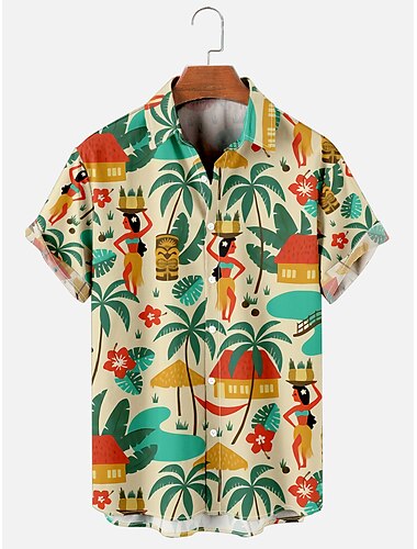  Rétro Vintage Années 1960 Hippie Chemises hawaïennes Hippie Disco Homme Défilé de la Fierté Mois des Fiertés Adulte Chemise