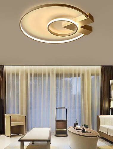  52 cm plafoniera led dimmerabile cerchio design incasso luce metallo stratificato stile moderno elegante finiture verniciate 220-240v