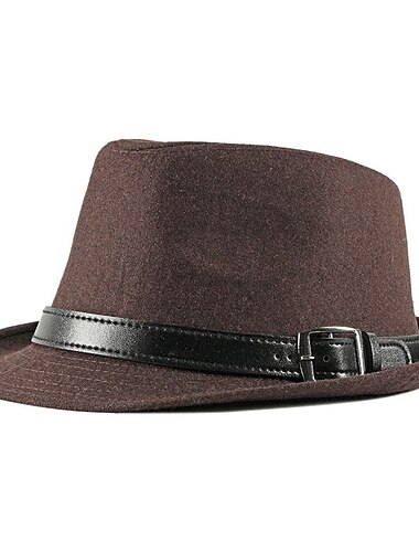  Herren Kentucky Derby Hut Fedora-Hut Hut mit Krempe Schwarz Braun Polyester Sport & Outdoor Lässig Einfacher Stil Party / Abend Täglich Ferien