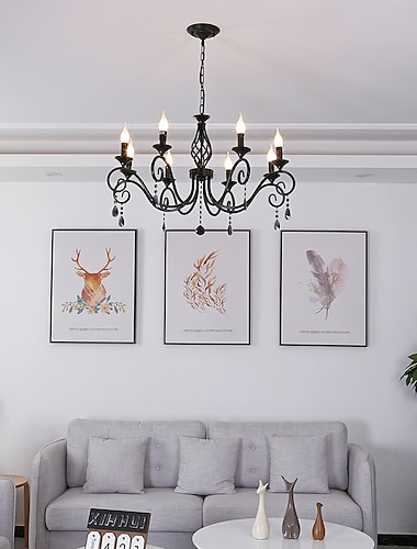  51/78 cm kaars stijl kroonluchter led metalen vintage stijl klassieke basic geschilderde afwerkingen traditioneel land 220-240v