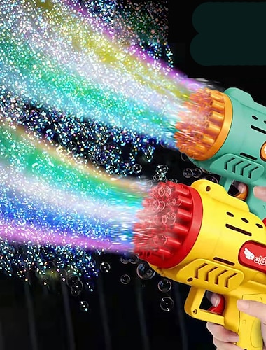  Fusée pistolet à bulles 29 trous machine à bulles de savon automatique jouet d'extérieur pour enfants cadeaux d'anniversaire fête de mariage été garçons cadeau