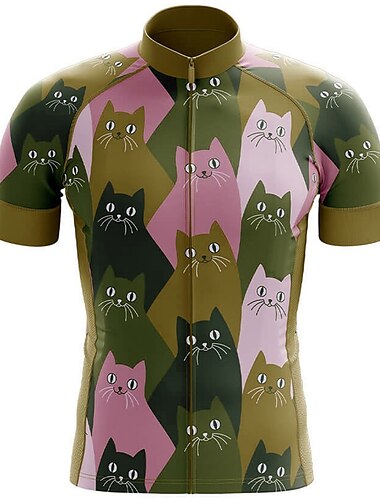  Herren Radtrikot fahrradbekleidung Fahrradtrikot Kurzarm Fahhrad Trikot Shirt mit 3 Gesäßtaschen MTB Mountain Rennrad Atmungsaktiv Schnelltrocknend Feuchtigkeitsableitung Reflexstreiffen Waldgrün