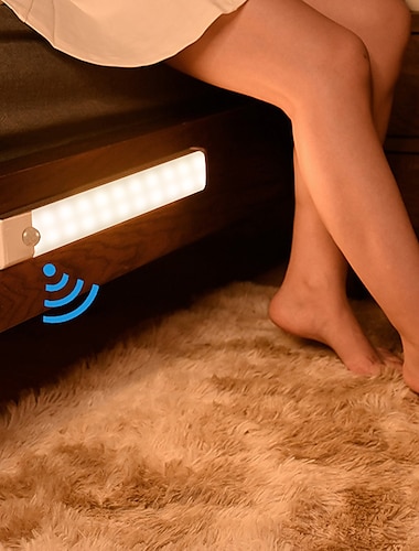  Luz de sensor de movimento luz noturna led sem fio lâmpada noturna recarregável usb para armário de cozinha lâmpada de guarda-roupa escada luz de fundo