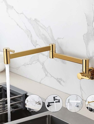  robinet de cuisine mitigeur deux trous chrome/nickel brossé/galvanisé remplisseur de pot centerset robinets de cuisine contemporains