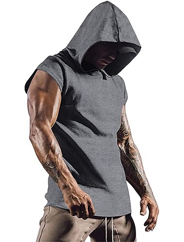  男性用 ランニングタンクトップ ワークアウト用タンクトップ ノースリーブ Tシャツ スポーツ 高通気性 速乾性 吸汗性 ランニング ジョギング しつけ用品 スポーツウェア アクティブウェア ソリッド ホワイト ダークグレイ グレー