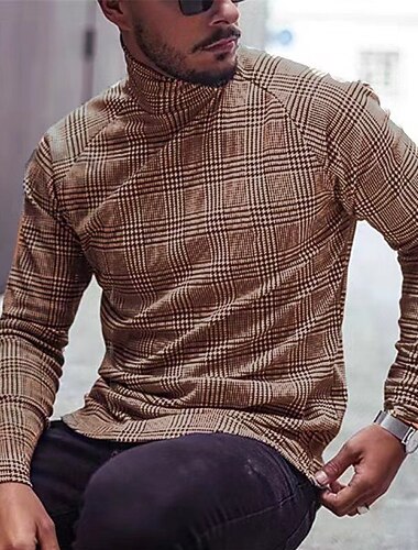  رجالي تي شيرت المدورة قميص قميص طويل الأكمام كم طويل طوق توالت ياقة كلاسيكية خريف & شتاء منقوش مخطط مقلّم خفيف الوزن عضلة قياس نحيف عطلة فضفاض مناسب للعطلات أسود / أبيض أسود أصفر تي شيرت للرجال