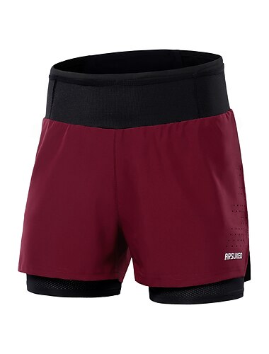  Arsuxeo Herren Laufshorts Fitnessshorts Yogashorts Tasche 2 in 1 Sportlich Seite aushöhlen Unterteile Outdoor Sport & Outdoor Sportlich Herbst Atmungsaktiv Schnelltrocknend Weich Reflektierende