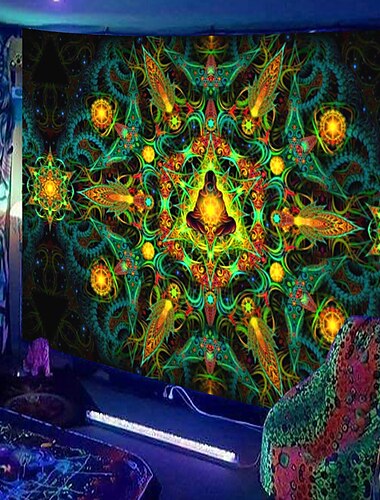  blacklight ταπετσαρία uv αντιδραστική λάμψη στη σκοτεινή λάμψη πάρτι νέον ψυχεδελικό trippy ομιχλώδες κρεμαστή ταπετσαρία κουκουβάγια τοιχογραφία τοίχου για κρεβατοκάμαρα σαλονιού