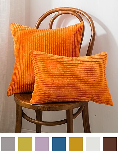  decoratieve toss kussens herfst sierkussenhoezen eenvoudig Noord-Europa kort pluche effen gekleurd thuiskantoor kussensloop hoes woonkamer slaapkamer bank kussenhoes roze blauw saliegroen