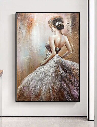  mintura דמות בעבודת יד ציור שמן על בד קישוט אמנות קיר מודרנית מופשטת תמונה ילדה לעיצוב הבית מגולגלת ללא מסגרת ציור לא נמתח